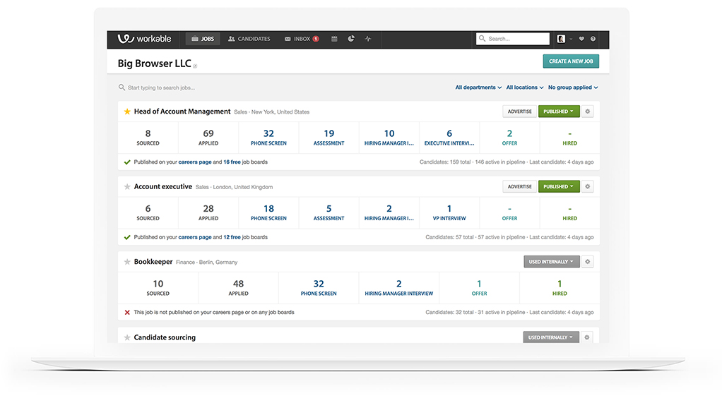Workable vs. Lever ATS Applicant tracking system comparison